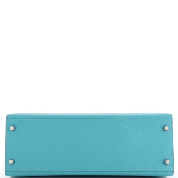 Hermes Kelly Handbag Bleu Du Nord Epsom with Palladium Hardware 32 Blue - Picture 4 of 8